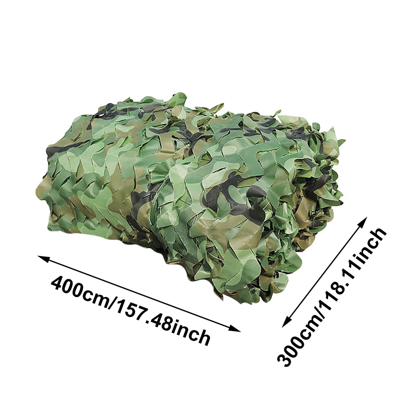 Camouflage Netting Bulk Roll for Hunting Blinds, Camping,Outdoor Cover Woodland Camo Mesh for Sunshade,Ghillie Suit,Party Decor Car Cover Durable Reusable Camouflage Net(157.48*118.11Inch)