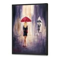 thumbnail image 3 of Designart 'The Girl With The Umbrella Walking In The Rain II' French Country Framed Canvas Wall Art Print, 3 of 5