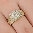 thumbnail image 6 of Newshe Jewellery Wedding Rings for Women Princess Engagement Ring Sets 925 Sterling Silver 1.7Ct Cross Yellow Gold Cz Size 6, 6 of 7