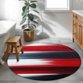 thumbnail image 4 of Black And Red Brush Round Area&nbsp;Rug 3ft Modern Art Classic Non-Slip&nbsp;Washable Circle Rugs Soft Felt Indoor Floor Mat for Bedroom Kitchen Living Room Bathroom, 4 of 9