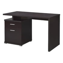 Irving 2-drawer Office Desk with Cabinet Cappuccino