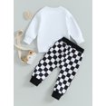 thumbnail image 5 of Luethbiezx Baby Boys Pants Set, Plaid Pants with Letters Heart Print Sweatshirt, 5 of 9