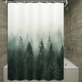 thumbnail image 2 of Green Misty Forest Shower Curtain Nature Shower Curtain Set Pine Tree Jungle Mountain Plant Rustic Scenery Landscape Shower Curtains for Bathroom Decor Fabric, 72X72in, 2 of 5
