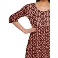 thumbnail image 3 of Moomaya Haut Indien Imprimé Robe Kurti Longue Tunique à Manches 3/4 Robes pour Femmes, 3 of 5
