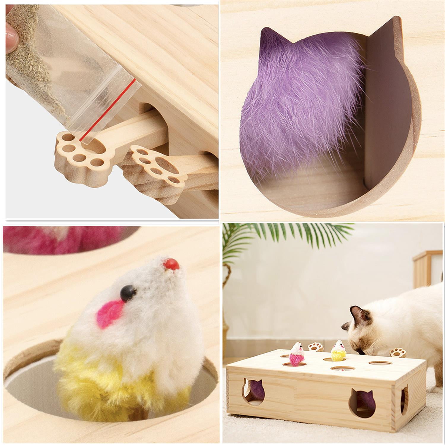 Pefilos 13" Cat Toys Interactive Whack A Mole for Indoor Cats Killer's Instinct Outdoors Cat Funny Toys Kitten Catch Mice Game Mouse Puzzle Toy, Beige Pefilos 13" Cat Toys Interactive Whack A Mole for Indoor Cats Killer's Instinct Outdoors Cat Funny Toys Kitten Catch Mice Game Mouse Puzzle Toy, Beige