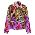 thumbnail image 5 of Jackets for Women Winter Coat Jackets Flannel Stand Collar Jacket(Leopard Lilies Vibrant Jungle Print,Size:S-4XL), 5 of 7