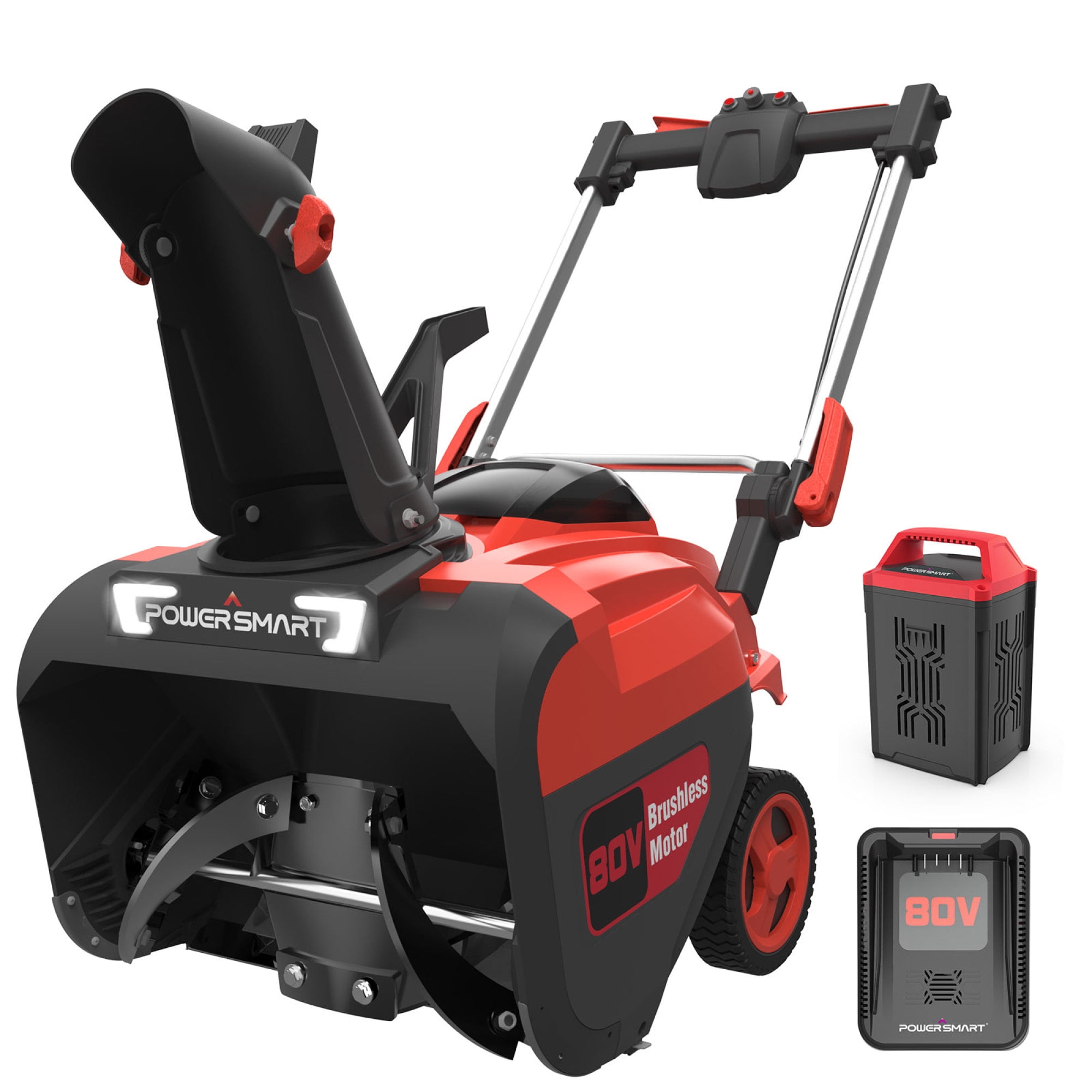 PowerSmart Snow Blower 80V 6.0Ah Battery Powered Snow Blower, 21