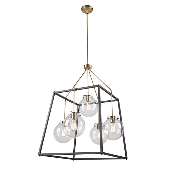 Artcraft Lighting Bridgetown 5 Light Chandelier (Black & Harvest Brass)