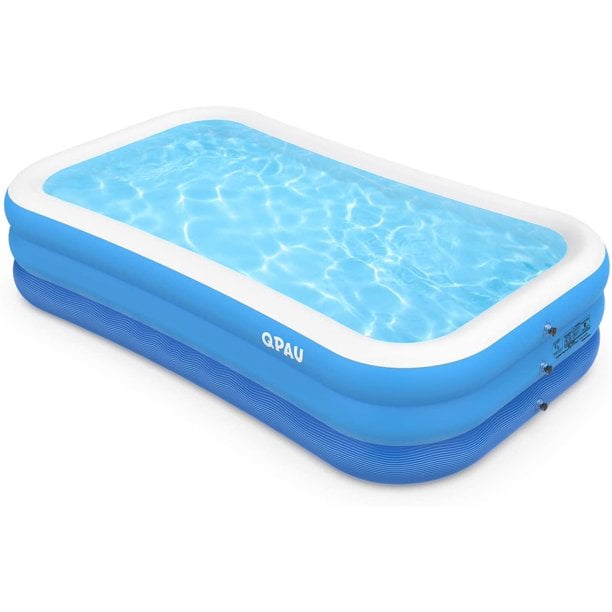 QPAU Inflatable Swimming Pool, 2022 Family Full-Sized Blow Up Pool, Heavy  Duty Above Ground Pool for Kids, Adults, Outdoor, Backyard, Pool Party，118”  x 72” x 22” 