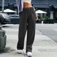 thumbnail image 5 of Wide Leg Sweatpants Women High Waisted Drawstring Baggy Joggers with Pockets Outdoor Athletic Lounge Pants​ Soft Cozy Workout Hiking Sweat Pants Women Lightweight Jogging Vacation Homewear, 5 of 6