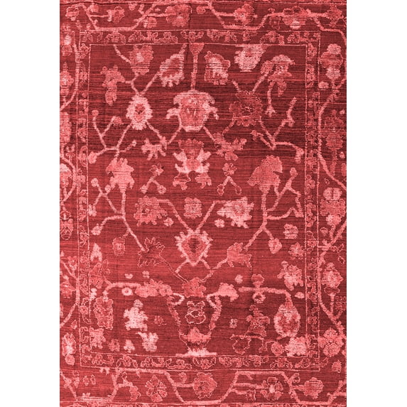 Ahgly Company Machine Washable Indoor Rectangle Abstract Red Modern Area Rugs, 2' x 3'
