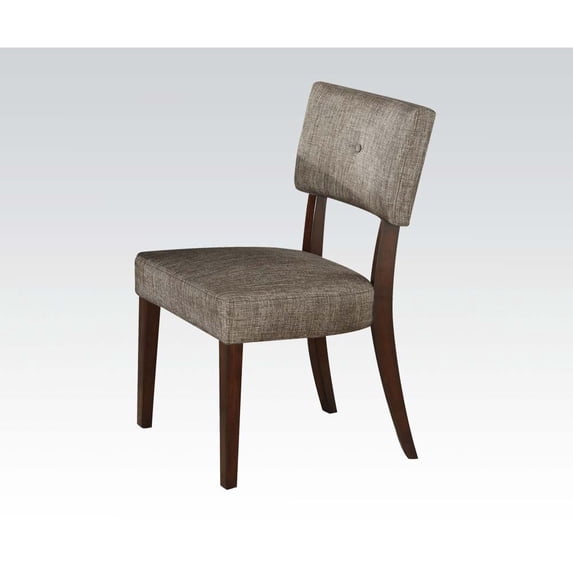 GZXS Drake Side Chair (Set-2) In Gray Fabric & Espresso