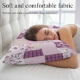thumbnail image 5 of Boho Purple Flowers Pillow Covers, Linen Long Throw Pillow Case, Spring Floral Botanical Patchwork Vintage Holiday Pillow Protector Decorative Cushion Cover for Living Room/Bedroom 16" x 24", 5 of 8