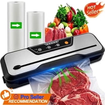 Food Vacuum Sealer Machine with 2 Rolls Food Vacuum Sealer Bags, Food Storage Saver Dry & Moist Food Modes, Led Indicator Lights, Easy to Clean, Compact Design