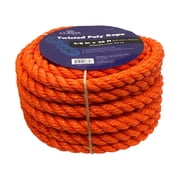 CORDA Twisted Rope, Orange, Polypropylene, 3/8 x 35