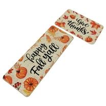 DERONA Fall Outdoor Rug Set,Halloween Thanksgiving Decor Rug,Plaid Outdoor Rug,Layered Doormats for Front Door Porch Farmhouses Entryway Patio Rugs