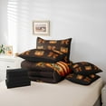 thumbnail image 6 of jejeloiu Leopard Print Bowtie Bedding Comforter Set 7pcs,Love Fall Pumpkin Queen Bedding Sets,Orange Brown Queen Sheet Sets For Teens,Breathable Home Decor Reversible, 6 of 8