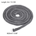 thumbnail image 2 of Uxcell 13.12ftx0.98inch Fiberglass Rope, Round Braided Rope High-Temperature Stove Gasket Seal for Boiler Furnace Black, 2 of 5