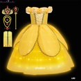 thumbnail image 1 of Vestido de princesa bella para niñas, ropa de fiesta de La Bella y La Bestia, disfraz de corona con palo mágico, 2023, 1 of 4