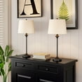 thumbnail image 7 of Maxax Metal Table Lamps Set of 2 ，Buffet Lamps Black Nightstand Lamps with Fabric Shade 26" Bedside Desk Lamps, 7 of 7