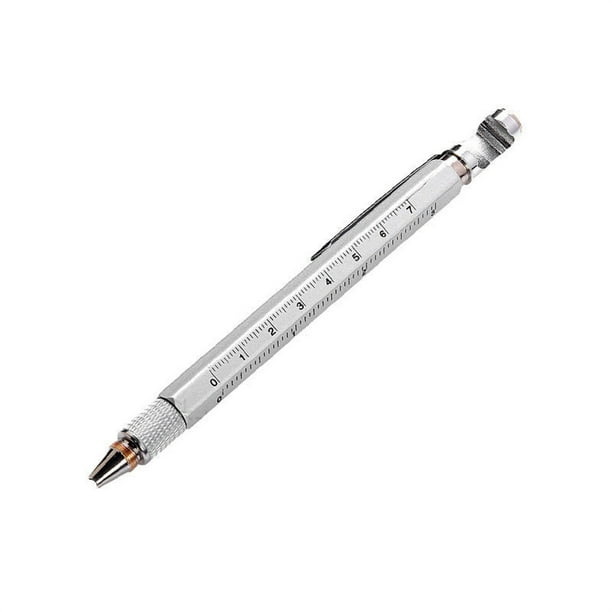 Fiudx Bolígrafo Metálico Multifuncional, Regla 8 En 1, Destornillador, Bolígrafo, Soporte para Teléfono Móvil, Bolígrafo Abridor, Regalo para Oficina y Escuela, Herramienta Práctica.
