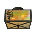 thumbnail image 5 of Meyda Tiffany 23211 10" Square Balsam Pine Flush Mount Ceiling Fixture - Bronze, 5 of 6