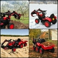 thumbnail image 5 of 3-in-1 Ride-On Kids Excavator with Remote Control, 12V Powered Wheels Car Toy with LED Lights, Bluetooth Music, Digger and Trailer, Red, 5 of 7