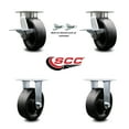 thumbnail image 2 of 6 Inch Kingpinless Glass Filled Nylon Caster Set 2 Brakes/Swivel Locks 2 Rigid, 2 of 2