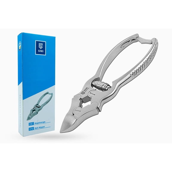 SMI 15.5 cm Toenail Clippers for Thick & Ingrown Nails Barrel Spring Nail Clipper Heavy Duty Nail Nipper Pedicure Sharp Nail Cutters Podiatrist Nail Clippers Nail Tools Stainless Steel with Pouch