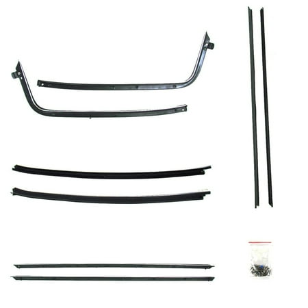 Door Belt Molding - 1969-1972 Pontiac GTO 2 door hardtop window sweep seals, belt line molding 8pcs