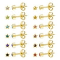 thumbnail image 1 of 12 Pairs Ear Piercing Stud Earrings,Surgical Stainless Steel Multicolor Cubic Zirconia Birthstone Stud Earrings for Piercing Guns 2mm 3mm 4mm, 1 of 7
