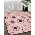 thumbnail image 3 of Ahgly Company Machine Washable Indoor Rectangle Transitional Pink Bubble Gum Pink Area Rugs, 2' x 3', 3 of 7