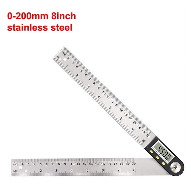300mm 12 Pouces Protracteur Numérique Règle d'Angle 200mm 8 Pouces Détecteur d'Angle Mètre Plastique/acier Inoxydable 360 Gonomètre Inclinomètre, Protracteur de Menuiserie