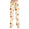 thumbnail image 2 of Trgacdwlo Cat Pumpkin Print Womens Pajama Pants Fall Womens Halloween Pj Pants Ghost Graphic Spooky Elastic Waist Womens Sleep Pants, 2 of 9