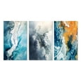 thumbnail image 2 of Designart "Arctic Glacier Landscape Aerial Perspective I" Glacier Wall Art Set Of 3 - Country Blue Canvas Set For Living Room Decor, 2 of 6