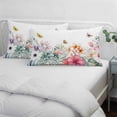 thumbnail image 3 of Summer Tropical Pillow Covers, Linen Long Throw Pillow Case, Watercolor Palm Leaves Butterfly Flower Holiday Pillow Protector Decorative Cushion Cover for Living Room/Bedroom 24" x 36", 3 of 8