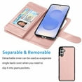 thumbnail image 5 of Wallet Case for Samsung Galaxy S25 Plus Wallet Case 6.7" 5G (2025), [9 Card Slots] Luxury PU Leather Credit Holder Carrying Folio Flip [Detachable] Kickstand Magnetic Phone Cover & Lanyard [Rose], 5 of 6