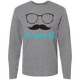 thumbnail image 3 of Inktastic Be Yourself, Glasses, Mustache - Black Blue Long Sleeve T-Shirt, 3 of 5
