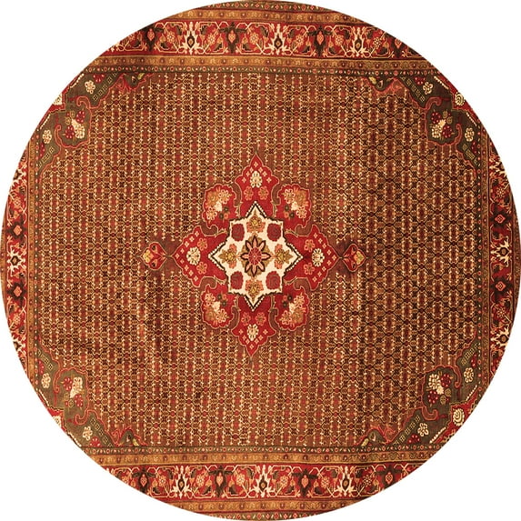 Ahgly Company Indoor Round Persian Orange Traditional Area Rugs, 8' Round