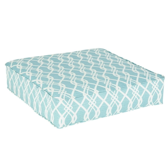 Sorra Home Wavy Aqua Indoor/Outdoor Deep Seating Cushion, Corded
