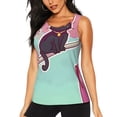thumbnail image 1 of Balery Cats On Broomstick Camiseta sin mangas estampada ligera para mujer, tops de entrenamiento sin mangas, camisetas de yoga transpirables de secado rápido.-X-Large, 1 of 7