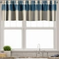 thumbnail image 2 of Ambesonne Farmhouse Valance & Curtain 3 Pcs Set, Tartan Rooster and Barn, 55"x24", Slate Blue Orange Green, 2 of 7