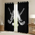 thumbnail image 2 of Homewish Kids Teens Ice Hockey Black Out Curtains for Boys Girls, Black Gray Monogrammed Curtains Pack of 2 (42x63 Each), Sports Theme Bedroom Curtains, Luxury Home Decor, 2 of 6