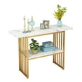 thumbnail image 4 of Zimtown Console Entryway Table 42-Inch for Entrance with Shelves, Sofa Side Coffee Desk Home Indoor Furniture Decor, Gold & White Finish, 4 of 11