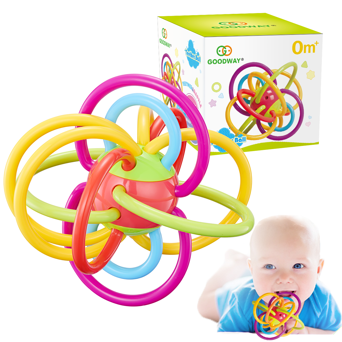 Baby Boys Girls Teething Toy Ring Teether Gum Soother Nuby 3 Months+ 