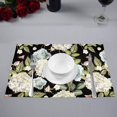 thumbnail image 2 of MKHERT Roses and Hydrangeas Flowers with Bees Placemats Table Mats for Dining Room Kitchen Table Decoration 12x18 inch,Set of 4, 2 of 4