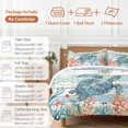 thumbnail image 6 of Queen 4 Piece Bedding Set Sea Turtle Starfish Coral Soft Breathable Duvet Cover and Pillowcase, Farm Blue Gradient Wood Board Duvet Cover Set Bed Sheets for Bedroom Dormitory Guest Room, 6 of 9