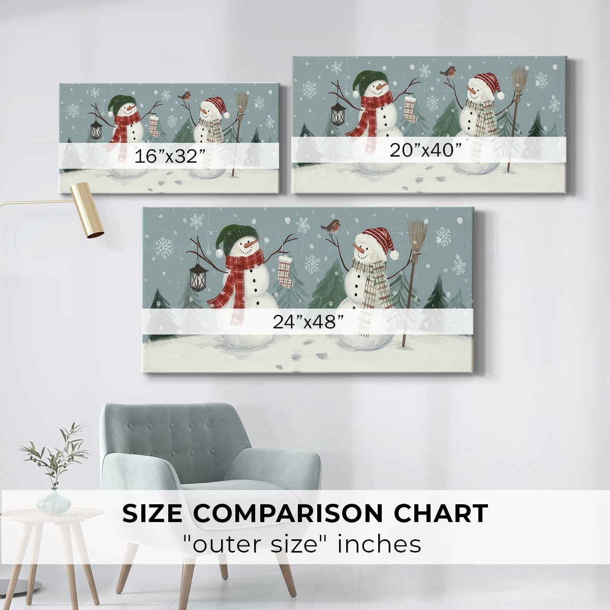 Jolly Snowman Collection D- Gallery Wrapped Canvas
