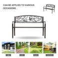 thumbnail image 5 of Outsunny 50" Vintage Animal Pattern Garden Cast Iron Patio Bench, Outdoor Furniture Loveseat Chair with Backrest and Armrest for Yard, Lawn, Brown, 5 of 9