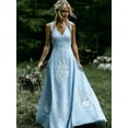 thumbnail image 2 of Multicolor Celtic Knot Embroidered V-Neck Sleeveless Maxi Dress, 2 of 4